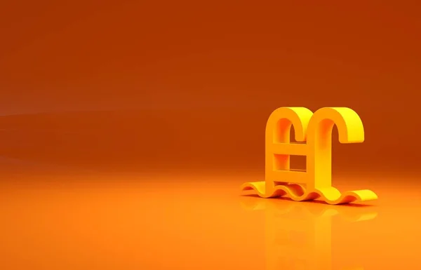 Piscina Amarilla Con Icono Escalera Aislada Sobre Fondo Naranja Concepto —  Fotos de Stock