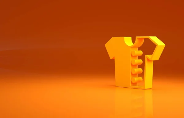 Yellow Baby Shirt Icoon Geïsoleerd Oranje Achtergrond Baby Kleding Symbool — Stockfoto