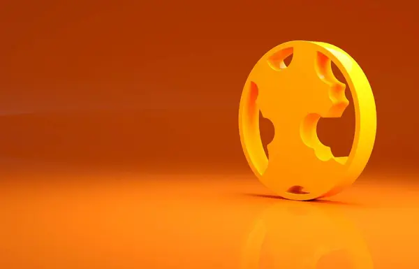 オレンジ色の背景に孤立した黄色の地球の地球のアイコン 世界や地球の標識 世界的なインターネットシンボル 幾何学的形状 最小限の概念 3Dイラスト3Dレンダリング — ストック写真