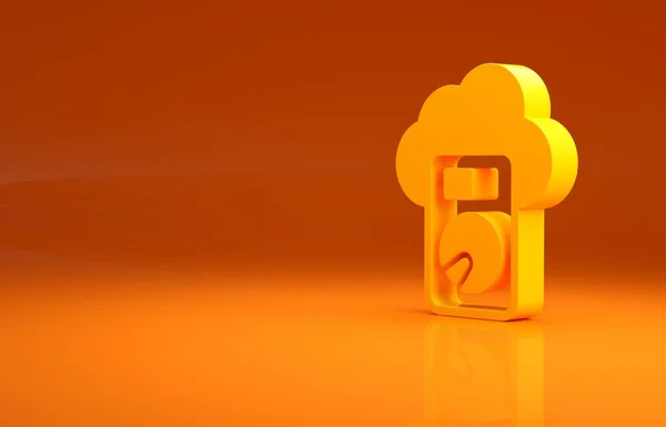 Εικονίδιο Βάσης Δεδομένων Yellow Cloud Απομονώθηκε Πορτοκαλί Φόντο Έννοια Υπολογιστικού — Φωτογραφία Αρχείου