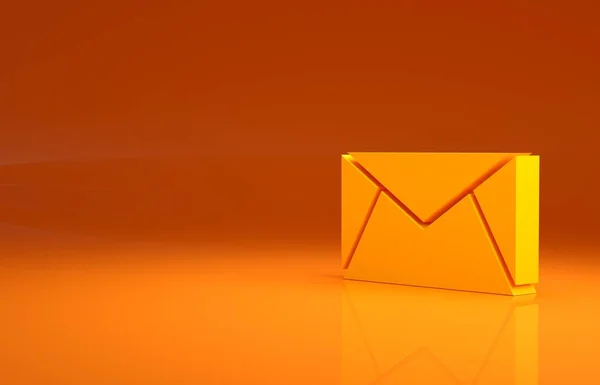 Ikona Poczty Poczty Elektronicznej Odizolowana Pomarańczowym Tle Mail Symbolem Koperty — Zdjęcie stockowe
