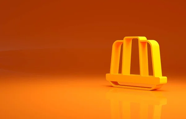 Yellow Jelly Cake Symbol Isoliert Auf Orangefarbenem Hintergrund Puddinggelee Minimalismus — Stockfoto