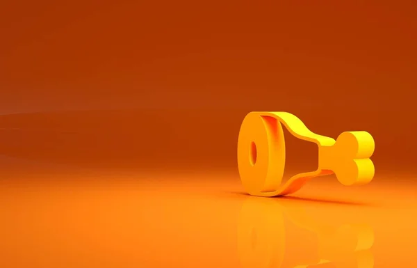 Yellow Chicken Leg Icon Isolated Orange Background Chicken Drumstick Minimalism — Stock Photo, Image