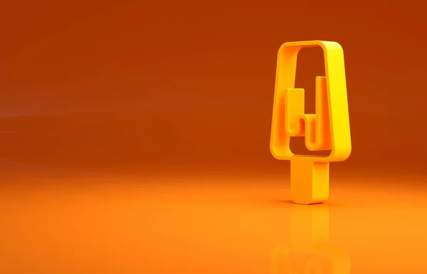 Κίτρινο Εικονίδιο Παγωτού Απομονωμένο Πορτοκαλί Φόντο Γλυκό Σύμβολο Μινιμαλιστική Έννοια — Φωτογραφία Αρχείου