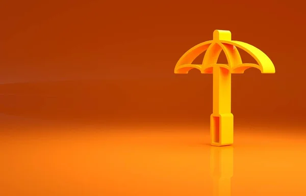Paraguas Protector Solar Amarillo Para Icono Playa Aislado Sobre Fondo — Foto de Stock