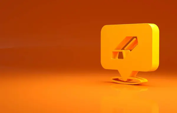 黄色の金の棒のアイコンは オレンジの背景に隔離された 銀行業の概念 最小限の概念 3Dイラスト3Dレンダリング — ストック写真