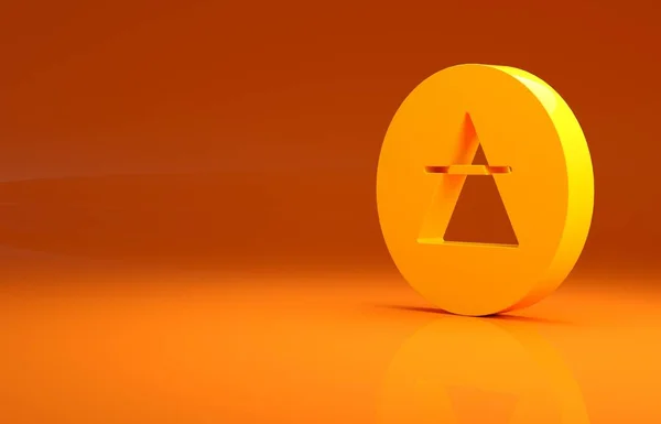 Gelbes Luft Element Des Symbols Alchemie Auf Orangefarbenem Hintergrund Mystische — Stockfoto