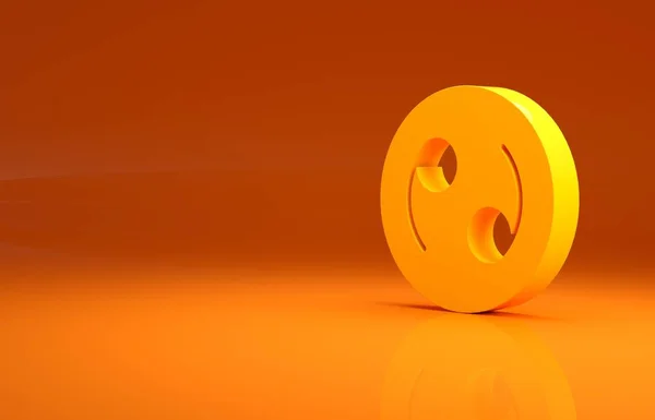 黄道带黄道带星座图标 在橙色背景下分离 占星术的星座集合 最低纲领的概念 3D渲染3D插图 — 图库照片