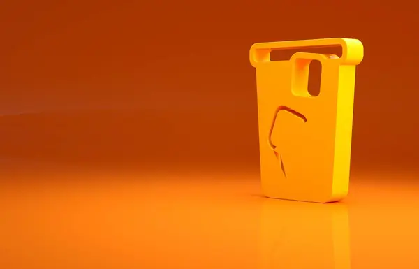 Yellow Ice Tea Symbol Isoliert Auf Orangefarbenem Hintergrund Eistee Minimalismus — Stockfoto