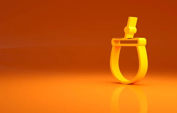Żółty Mate Ikona Herbaty Izolowane Pomarańczowym Tle Koncepcja Minimalizmu Ilustracja — Zdjęcie stockowe