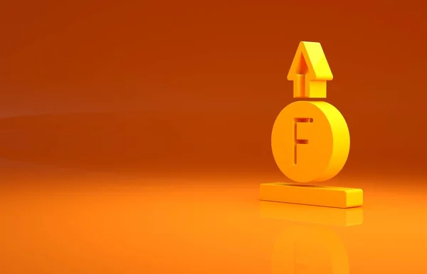 Yellow Force Physic Formula Calculation Icon Isolated Orange Background Minimalism — Stock Photo, Image