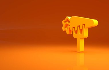 Sarı havuç ikonu turuncu arka planda izole edilmiş. Minimalizm kavramı. 3d illüstrasyon 3B canlandırma.