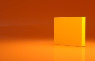 Sarı katlanmış harita simgesi turuncu arkaplanda izole edildi. Minimalizm kavramı. 3d illüstrasyon 3B canlandırma.