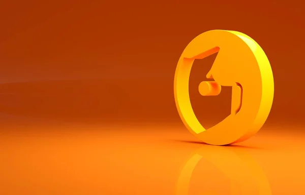 Yellow Pig Symbol Isoliert Auf Orangefarbenem Hintergrund Tierisches Symbol Minimalismus — Stockfoto