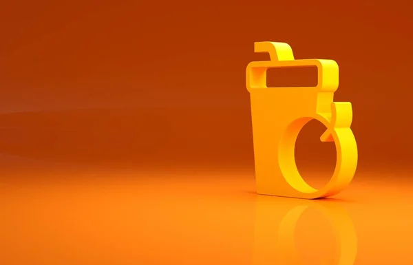 Żółta Świeża Ikona Smoothie Wyizolowana Pomarańczowym Tle Koncepcja Minimalizmu Ilustracja — Zdjęcie stockowe