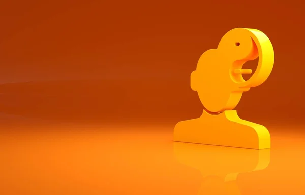 Желтый Инь Символ Гармонии Равновесия Выделенный Оранжевом Фоне Концепция Минимализма — стоковое фото