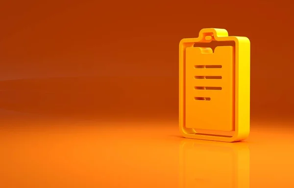 Gelbes Symbol Für Psychologische Tests Auf Orangefarbenem Hintergrund Minimalismus Konzept — Stockfoto