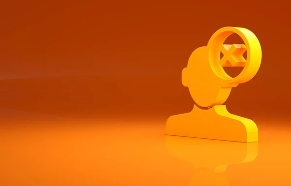 黄色オレンジの背景に隔離された心理学のアイコンの問題への解決策 精神衛生のための療法 最小限の概念 3Dイラスト3Dレンダリング — ストック写真