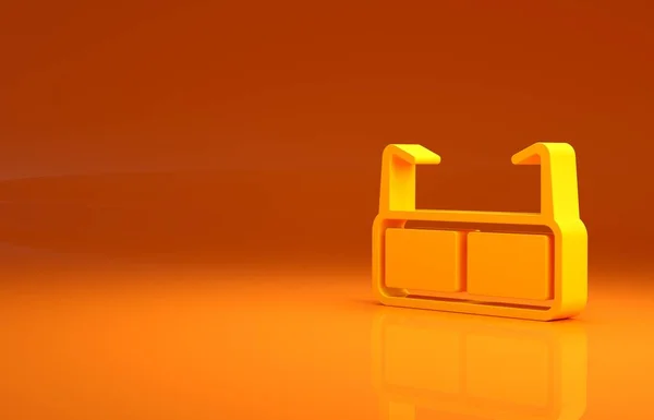 Κίτρινα Γυαλιά Εικονίδιο Που Απομονώνεται Πορτοκαλί Φόντο Σύμβολο Πλαισίου Γυαλιών — Φωτογραφία Αρχείου