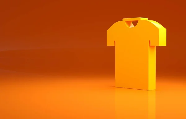 Icona Shirt Gialla Isolata Sfondo Arancione Concetto Minimalista Illustrazione Rendering — Foto Stock