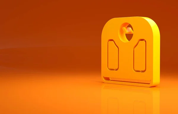 Κίτρινη Ζυγαριά Μπάνιου Απομονωμένη Πορτοκαλί Φόντο Εξοπλισμός Μέτρησης Βάρους Κλίμακα — Φωτογραφία Αρχείου