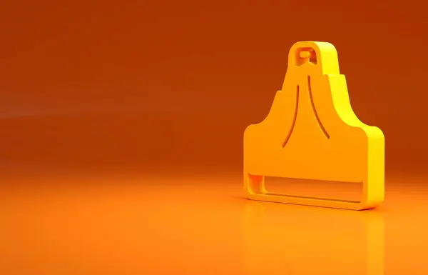 Żółta Ikona Wulkanu Odizolowana Pomarańczowym Tle Koncepcja Minimalizmu Ilustracja Renderowania — Zdjęcie stockowe