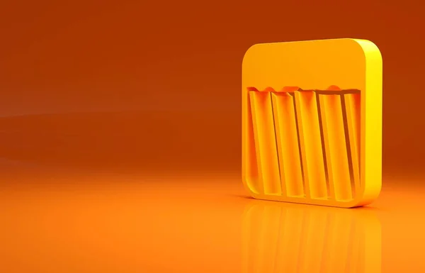 Yellow Ground icon isolated on orange background. Minimalism concept. 3d illustration 3D render.