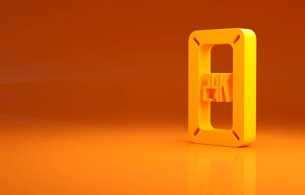 Κίτρινη Ράβδος Χρυσού 24K Εικονίδιο Απομονώνονται Πορτοκαλί Φόντο Τραπεζική Επιχειρηματική — Φωτογραφία Αρχείου