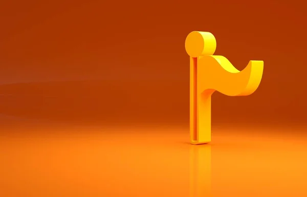 Icona Bandiera Gialla Isolata Sfondo Arancione Simbolo Del Segnaposto Concetto — Foto Stock