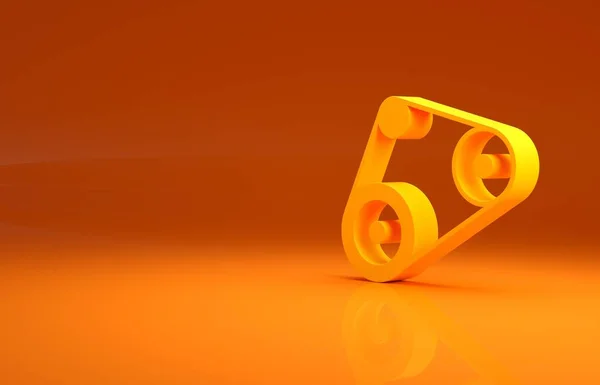 Giallo Timing Icona Kit Cintura Isolato Sfondo Arancione Concetto Minimalista — Foto Stock