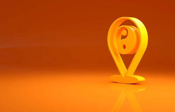 Yin Yang Amarillo Símbolo Armonía Equilibrio Icono Aislado Sobre Fondo —  Fotos de Stock