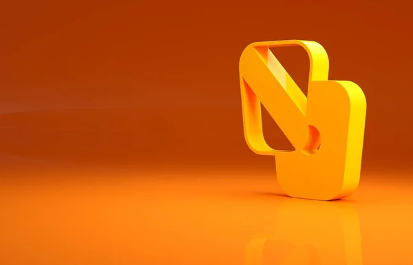 Giallo Boxe Formazione Zampe Icona Isolata Sfondo Arancione Concetto Minimalista — Foto Stock