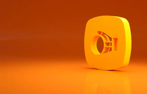 Giallo Icona Guanto Boxe Isolato Sfondo Arancione Concetto Minimalista Illustrazione — Foto Stock