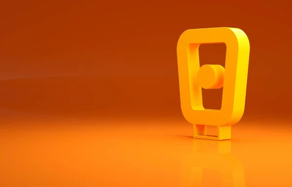 Icône Pattes Entraînement Boxe Jaune Isolée Sur Fond Orange Concept — Photo