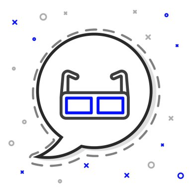 Çizgi Gözlüğü simgesi beyaz arkaplanda izole edildi. Gözlük çerçevesi sembolü. Renkli taslak konsepti. Vektör