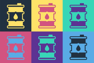 Pop Art Barrel yağ ikonu renk arkaplanında izole edilmiş. Vektör.