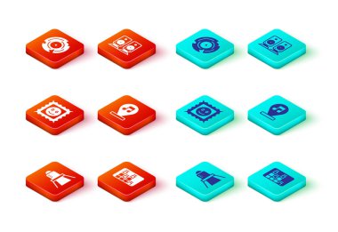 Spot ışığı, müzik dengeleyicisi, LSD asit izi, not, ton, Stereo hoparlörü ve Vinil disk simgesi ayarla. Vektör