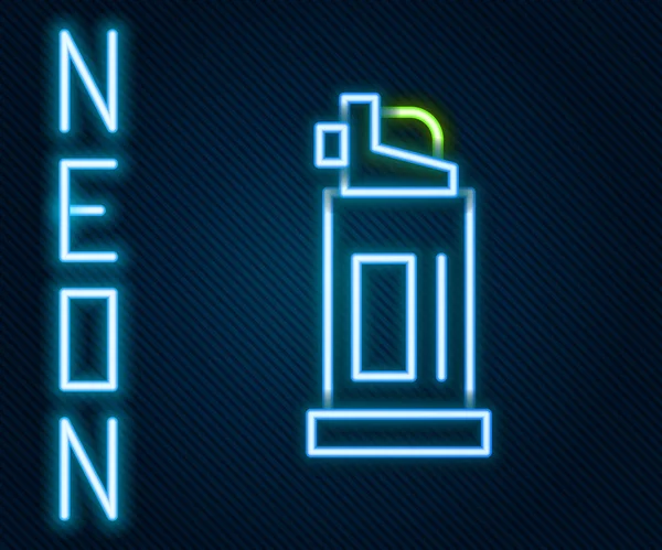 Glödande Neon Linje Pepper Spray Ikon Isolerad Svart Bakgrund Gas — Stock vektor