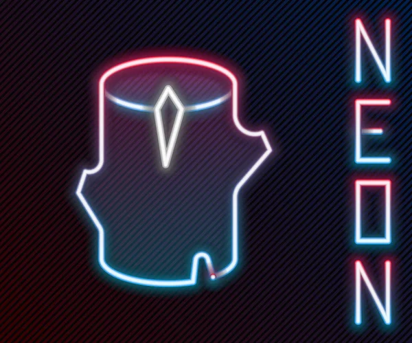 Gloeiende Neon Lijn Houten Logicoon Geïsoleerd Zwarte Achtergrond Een Stapel — Stockvector