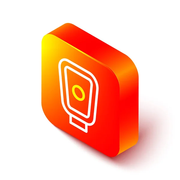 Isometrische Linie Boxtraining Pfoten Symbol Isoliert Auf Weißem Hintergrund Orangefarbene — Stockvektor