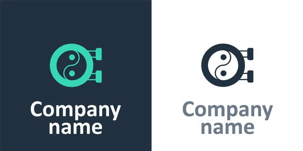 Logotipo Yin Yang Símbolo Armonía Equilibrio Icono Aislado Sobre Fondo — Vector de stock