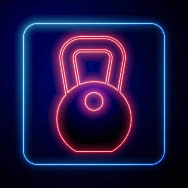 Leuchtendes Neon Symbol Auf Schwarzem Hintergrund Kilogramm Gewichtsblock Für Gewichtheben — Stockvektor