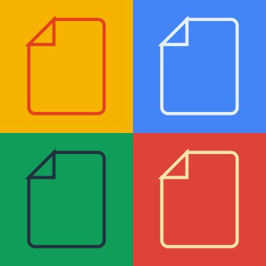 Pop Art Line Dosya belgesi simgesi renk arkaplanında izole edildi. Kontrol listesi simgesi. İş konsepti. Vektör