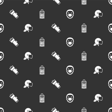 Doktor patolojist, polis kaskı, elektrik şoku ve diktafon ayarlayın. Vektör