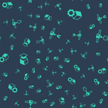 3D matbaa, Isometric küp, katmanlar ve pürüzsüz desen üzerinde diş ayarla. Vektör