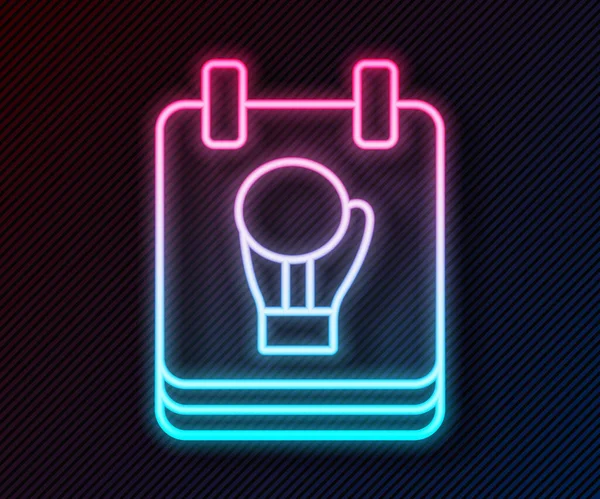 Glowing Neon Line Boxing Glove Icon Isolated Black Background Vector — Stock Vector