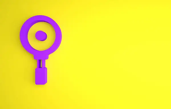 Icono Sartén Púrpura Aislado Sobre Fondo Amarillo Símbolo Comida Asada —  Fotos de Stock