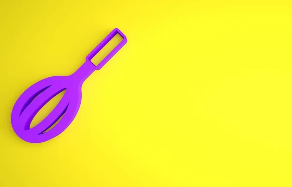 Purple Kitchen Whisk Icon Isolated Yellow Background Cooking Utensil Egg — Stock Photo, Image