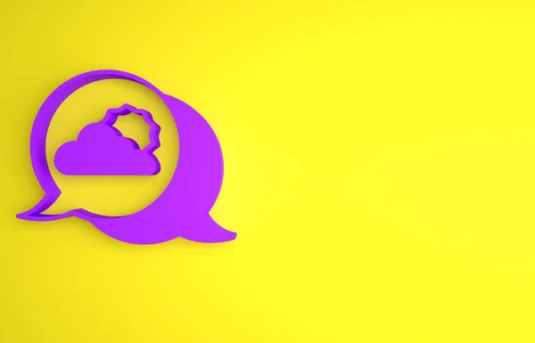 Icono Nube Ubicación Púrpura Aislado Sobre Fondo Amarillo Concepto Minimalista —  Fotos de Stock