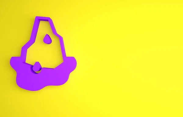 Purple Glacier Schmelzsymbol Isoliert Auf Gelbem Hintergrund Minimalismus Konzept Darstellung — Stockfoto